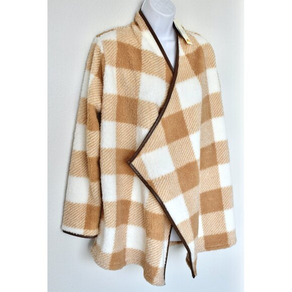 C&C CALIFORNIA NWT WATERFALL LAYERING TAN BUFFALO TOPPER JACKET. SIZE M - Picture 4 of 10